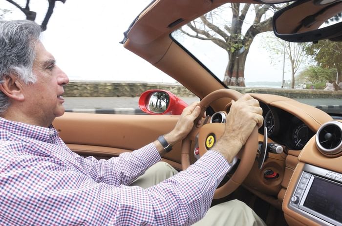 Ratan Tata driving his Ferrari Ratan Tata driving his Ferrari